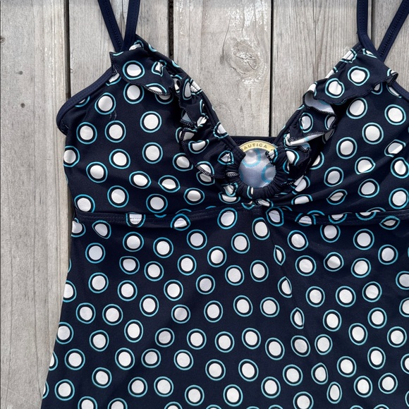Nautica Skirted Polka Dot Tankini Swimsuit - Picture 1 of 11